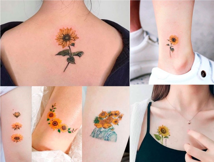 Hình xăm hoa hướng dương có ý nghĩa thúc đẩy, làm động lực để người mệnh Thổ phát triển