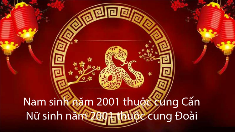 Sinh năm 2001 nam thuộc cung Cấn, nữ thuộc cung Đoài